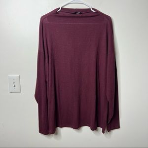 Eloquii boat neck lightweight long sleeve pullover